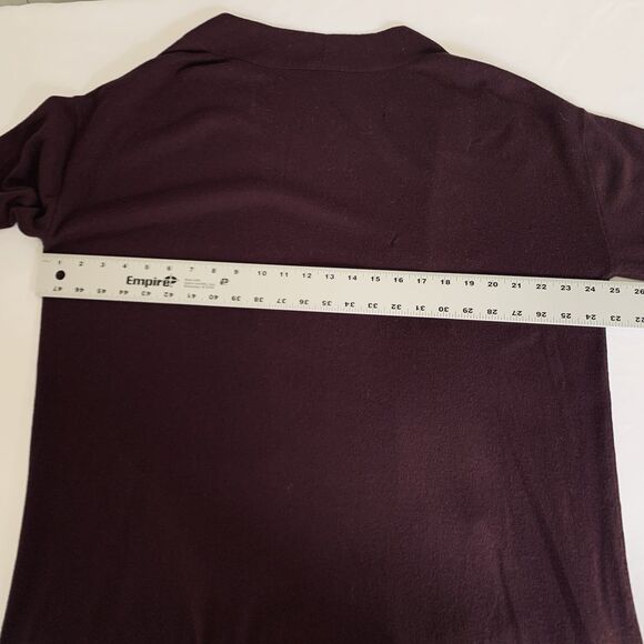 Akris Punto Cardigan Sweater US 16 Dark Purple Open 100% Wool Designer Luxury - Picture 9 of 13